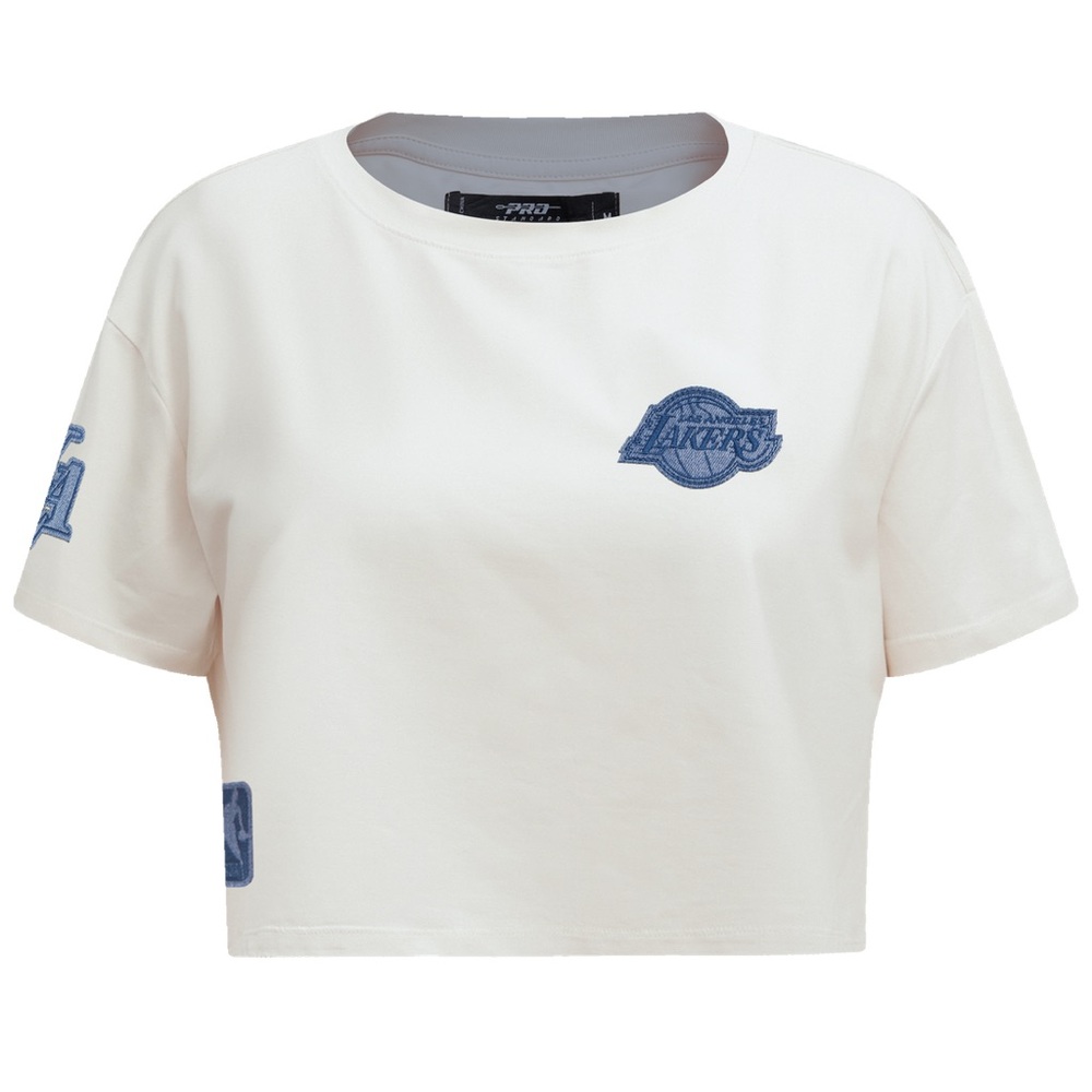 NBA LOS ANGELES LAKERS VARSITY BLUES WOMEN'S SINGLE JERSEY BOXY TEE